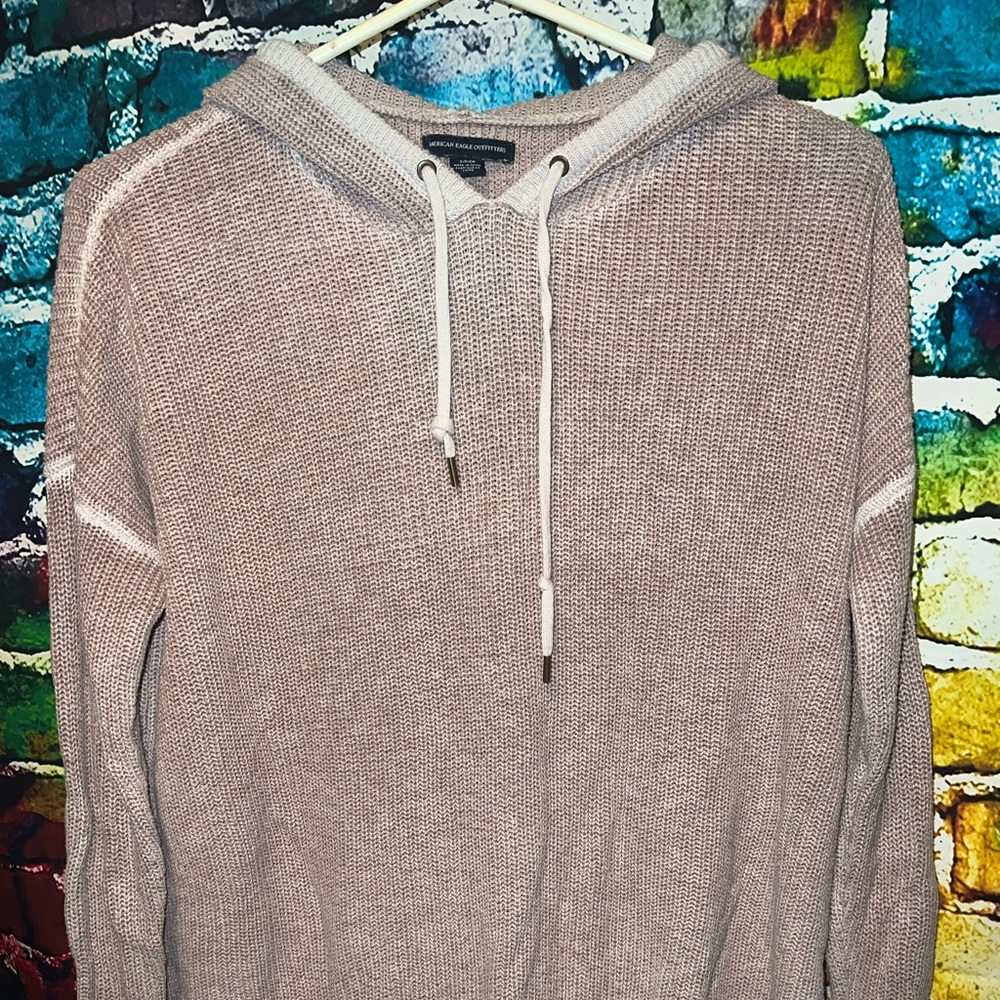 American Eagle womens size small rose pink woven pullover sweater